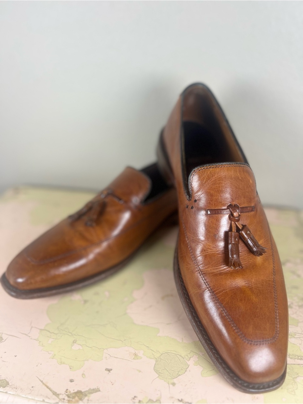 Allen Edmonds Claremont Brown Leather Kiltie Tassel Loafer Shoes 10.5 D